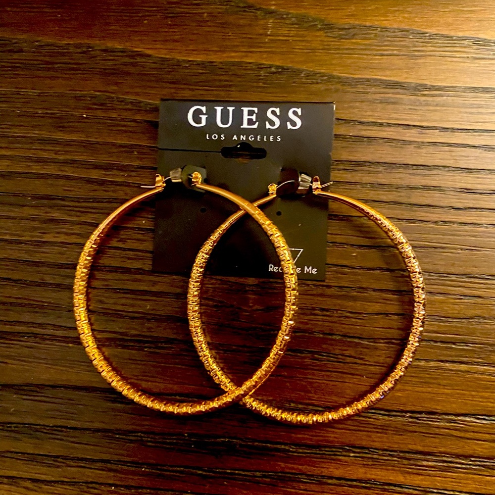 NEW Guess gold hoop earrings